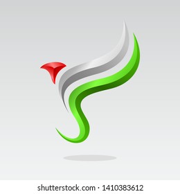 bird logo design with metal style . bird logo design template . italian bird logo design template