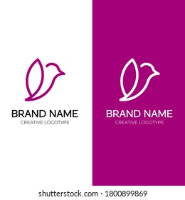 Bird logo design minimal and modern creative logotype vector template