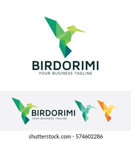 Bird logo design. Modern, Technology, Creative origami bird logo concept. Vector logo template