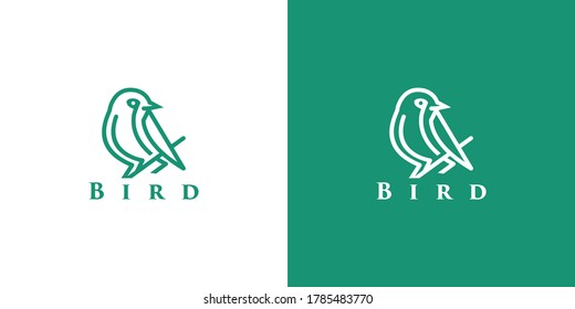 Logo-Design für Vögel, Monoline, Umriss, Linie.