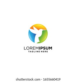 Bird logo design, negative space of bird vector
