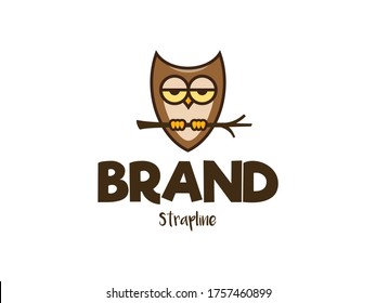 Bird logo design – owl. Vector illustration.