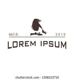 bird logo design shape. vector illustration of a black crow or eagle