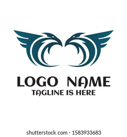 Bird logo design silhouette vector design graphic tempate