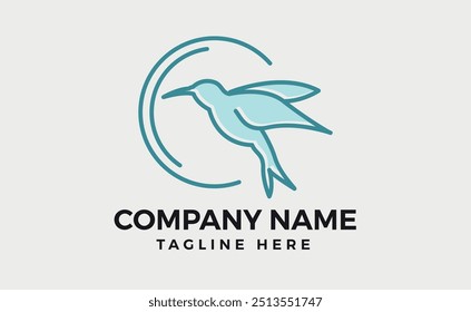 bird Logo design, symbol of peace. Stand with banner and poster in multiple colors, branding vector illustration.