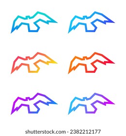 bird logo design. bird tech logo. Bird technology logo. set of bird logo design template. 