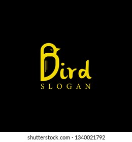 Bird logo design template, flat design vector
