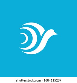 Bird Logo Design Template Isolated On Blue Background.-Vector illustrations
