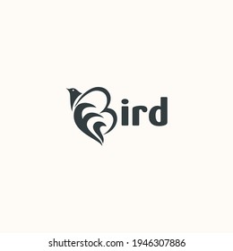 Design-Vorlage für Vogel-Logo. Vogel-Brief-Logo