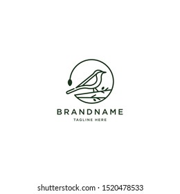 Bird Logo Design Template. Line, Minimalist, Modern, Canary - Vector