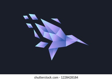 bird logo design template on dark background