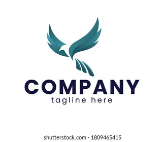 bird logo design template on dark background