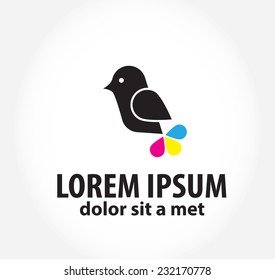 bird logo, logo design template for printing, polygraphy. Company logo design.