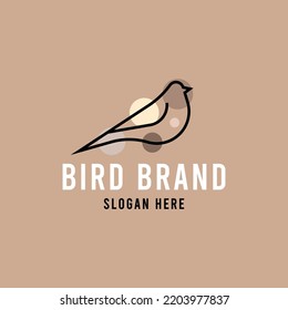 Bird Logo Design Template Vector. Monoline Animal Logo Concept Vector