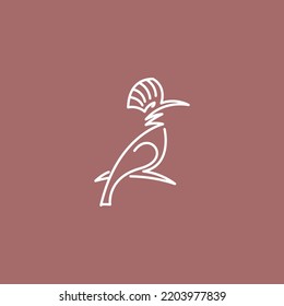 Bird Logo Design Template Vector. Monoline Animal Logo Concept Vector