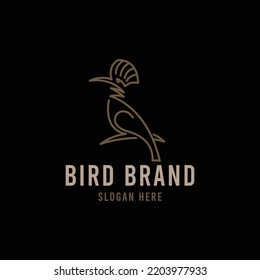 Bird Logo Design Template Vector. Monoline Animal Logo Concept Vector