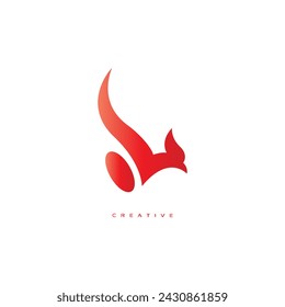 Bird Logo Design template vector logo design with red color