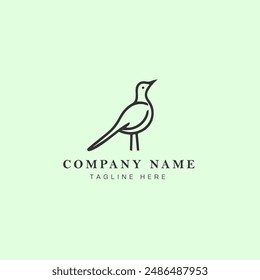 bird logo design template vector icon illustration - vector, editable stroke