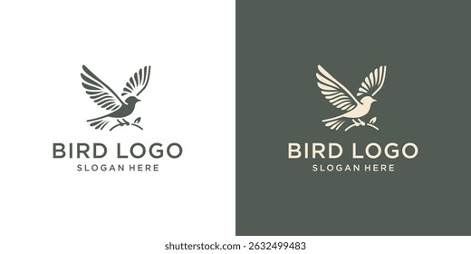 Bird Logo Design Template. Vector Illustration.