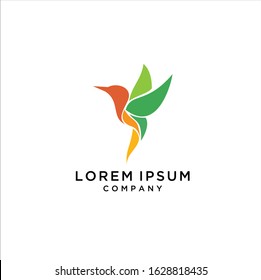 bird logo design vector abstract, colorful hummingbirds Idea logo design inspiration