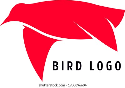 Bird Logo Design -Bird Vector Logo  Abstract Simple Bird in red color with minimalist style logo for your business.
