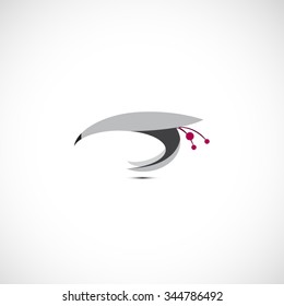 Bird logo design vector, flower concept