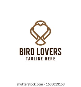 Bird logo design. Bird vector illustration for pet shop graphic template