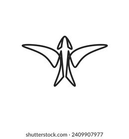 Ilustración vectorial del logotipo de aves negro y blanco