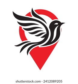 Ilustración de vectores de diseño con logotipo de pájaro 
