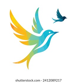 Ilustración de vectores de diseño con logotipo de pájaro 