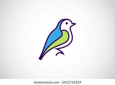 Ilustración vectorial de diseño de logotipo de pájaro. Símbolo de signo de icono de pájaro