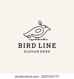 bird logo design vector line style on white background