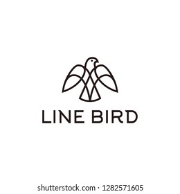 Bird logo design vector template with Modern Line style. symbol animal and Icon for the brand identity, Company, and Business.