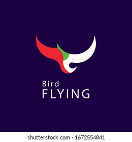 bird logo design vector template. abstract flying bird logo concept vector element. isolated on blue.