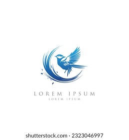 Bird logo design vector template symbol icon vector illustration, Logos birds, minimalist monoline line art Flying bird Black bird icons design