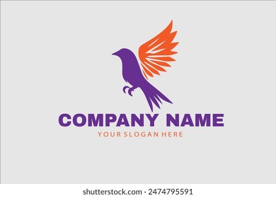 Bird logo design vector template symbol icon vector illustration, Logos birds, minimalist monoline line art Flying bird Black bird icons design