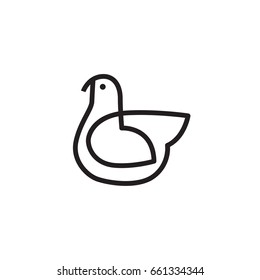 Bird Logo design vector template linear style
