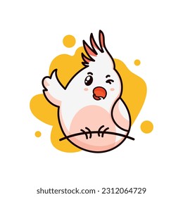 Bird logo design yellow background illustration