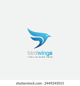 Bird logo, eagle and wing, logo template design, Bird technology logo vector design illustration. tech logo, bird and pixel tech concept design.