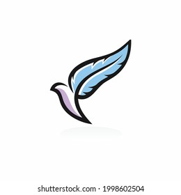 Bird logo with feather concept