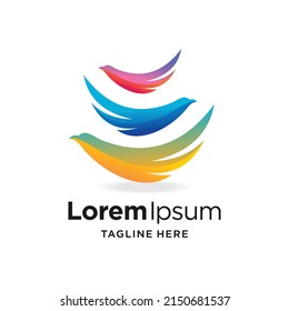 bird logo with feathers concept