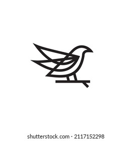 Bird Logo, Finch Bird Logo Vector