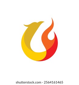 Bird logo with fire concept