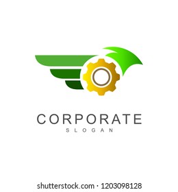 bird logo, flight workshop logo + bird logo and gear