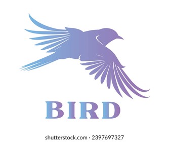 bird logo, freedom, bird gradient icon, vector illustration isolated on white background