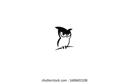 bird logo. funny owl. simple vector icon.