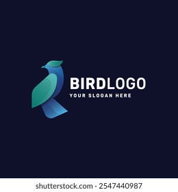 Bird logo gradient colorful vector icon illustration