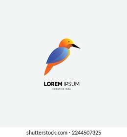 bird logo gradient design illustration