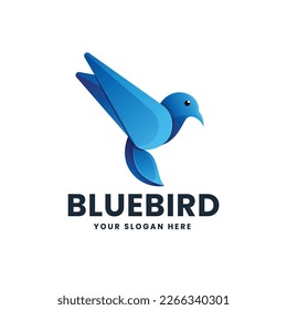 Bird logo gradient illustration icon template