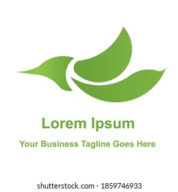 
bird logo, in green as a symbol of nature.